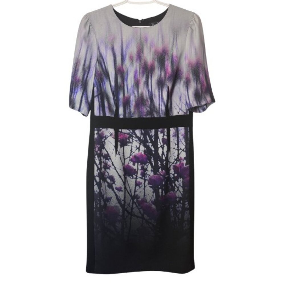 Rickie Freeman for Teri Jon ombre floral midi dress size 10
